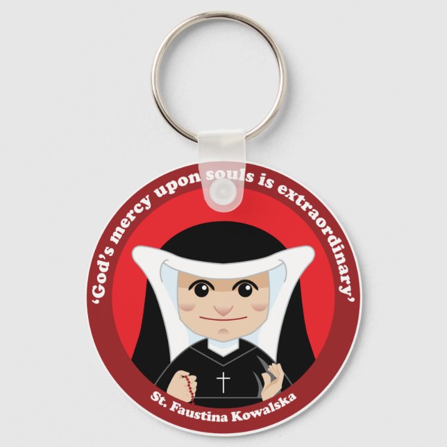 St. Faustina Kowalska Key Ring (Front)