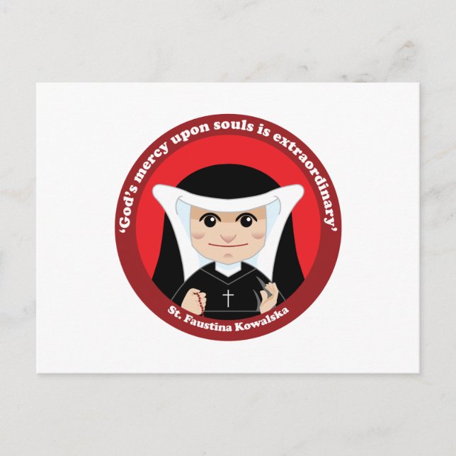 St. Faustina Kowalska Postcard (Front)