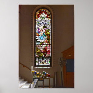 St. Fidelis Stained Glass Window, Victoria, Kansas Poster