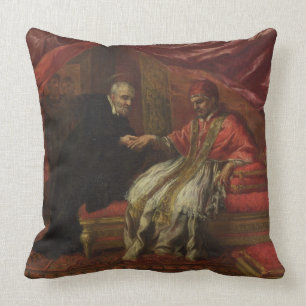 St. Filippo Neri Curing Pope Clemente VIII Cushion