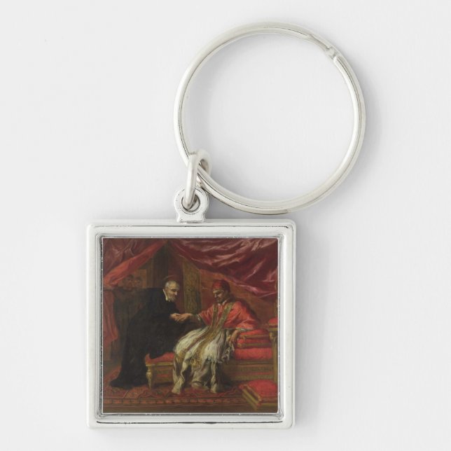 St. Filippo Neri Curing Pope Clemente VIII Key Ring (Front)