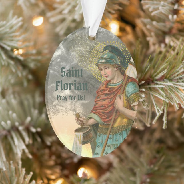 St. Florian with Bucket (Both; M 019) Acrylic Ornament (Tree)
