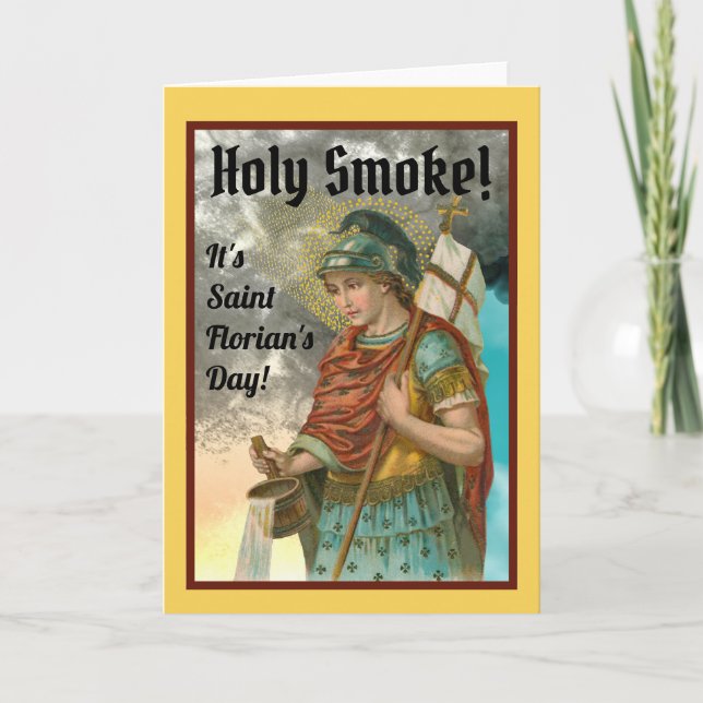 St. Florian with Bucket (Smoke; M 019) Card (Front)