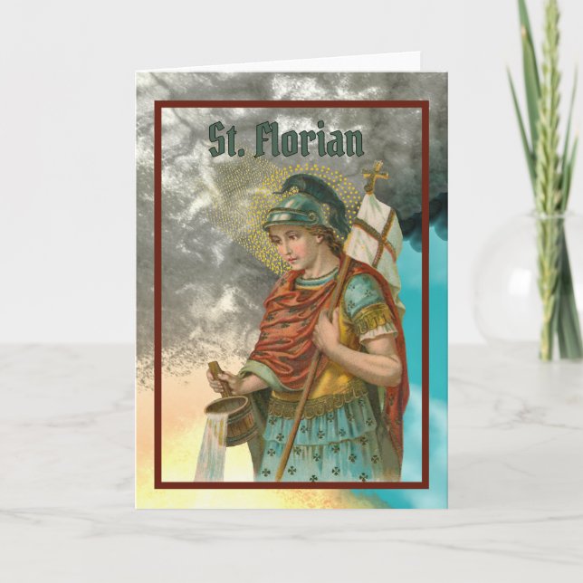 St. Florian with Bucket (Smoke; M 019) Card (Front)