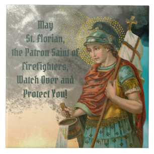 St. Florian with Bucket (Smoke; M 019) Ceramic Tile