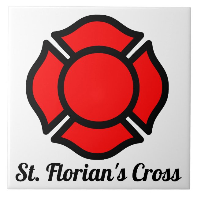 St. Florian's Cross Ceramic Tile (Front)