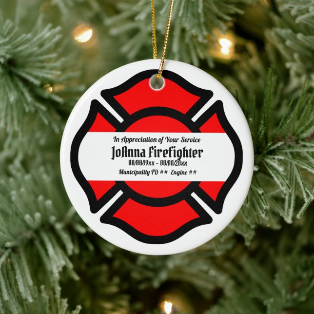 St. Florian's Cross (Style 2) Circular Ceramic Ornament (Tree)