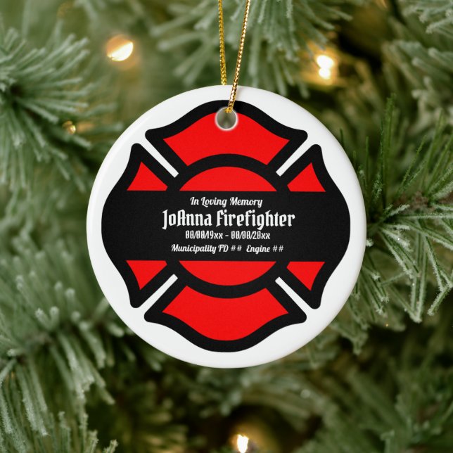 St. Florian's Cross (Style 3) Circular Ceramic Ornament (Tree)