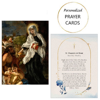 St. Frances of Rome Catholic Prayer Card          