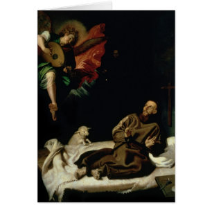 St. Francis comforted by an Angel Musician