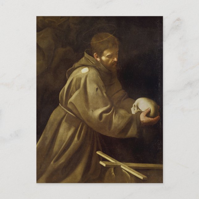 St. Francis in Prayer by Caravaggio Postcard (Front)
