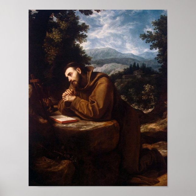 St Francis in Prayer Poster (Front)