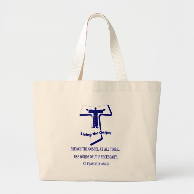 St Francis Large Tote Bag (Front)