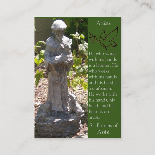 St. Francis of Assisi-Artists - Prayer Card (Flat) (Front)