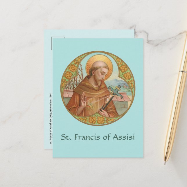 St. Francis of Assisi (BK 002) Postcard (Front/Back In Situ)