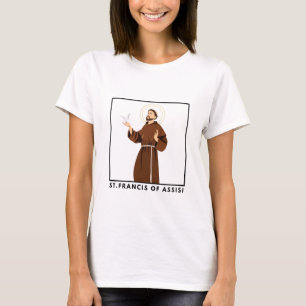 St. Francis of Assisi Catholic T-Shirt for Women