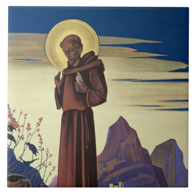 St Francis of Assisi (Christian Saint) Ceramic Tile (Front)