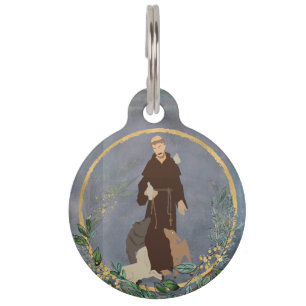 St. Francis of Assisi Gold Botanical Pet Protecter Tag