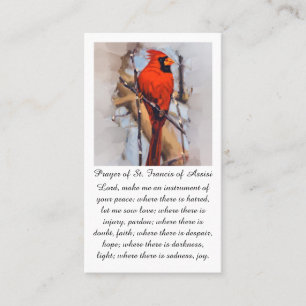 St Francis of Assisi in Red Orange Blue Prayer Business Card