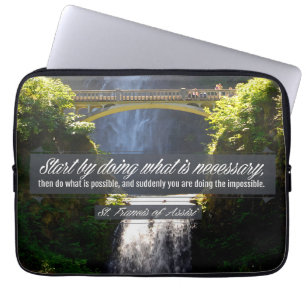 St Francis of Assisi Inspirational Quote "Doing" Laptop Sleeve