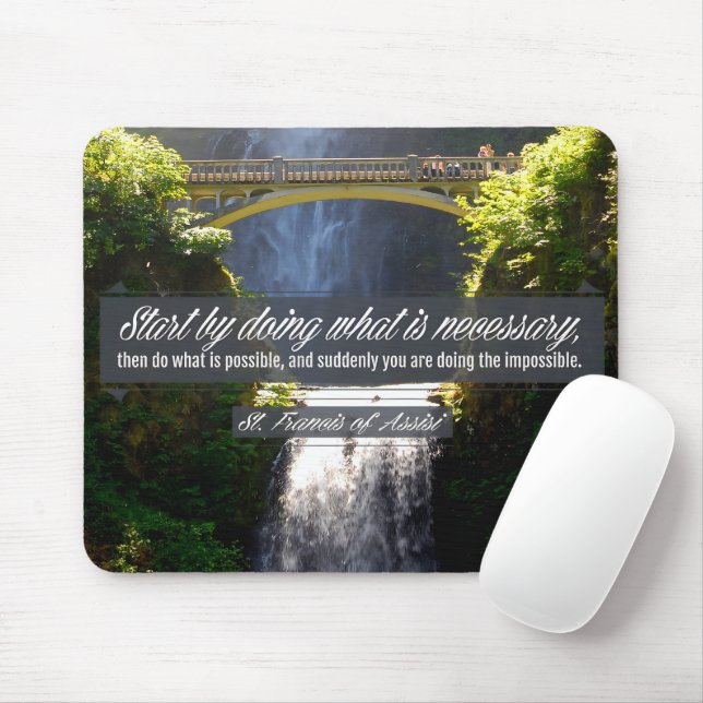 St Francis of Assisi Inspirational Quote "Doing" Mouse Pad (With Mouse)