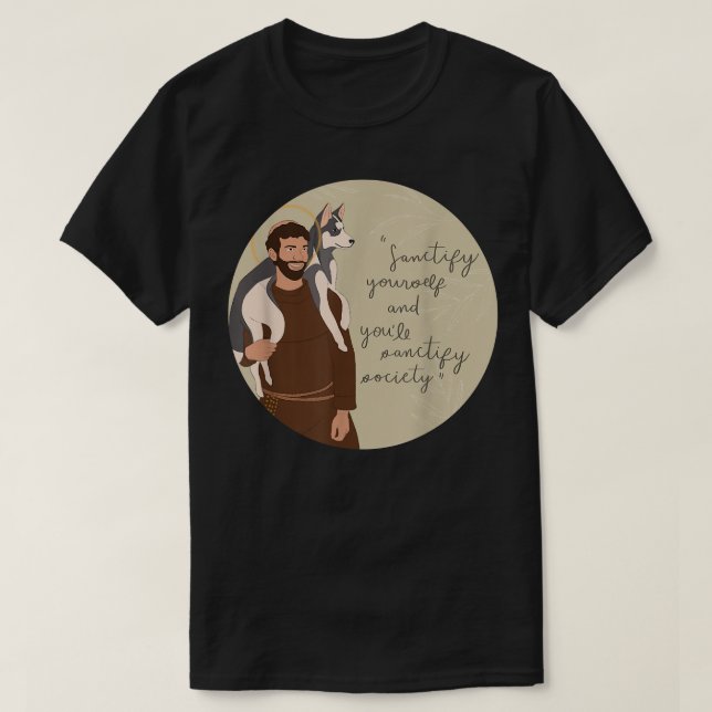 St Francis of Assisi Patron Saint of Animals Catho T-Shirt (Design Front)