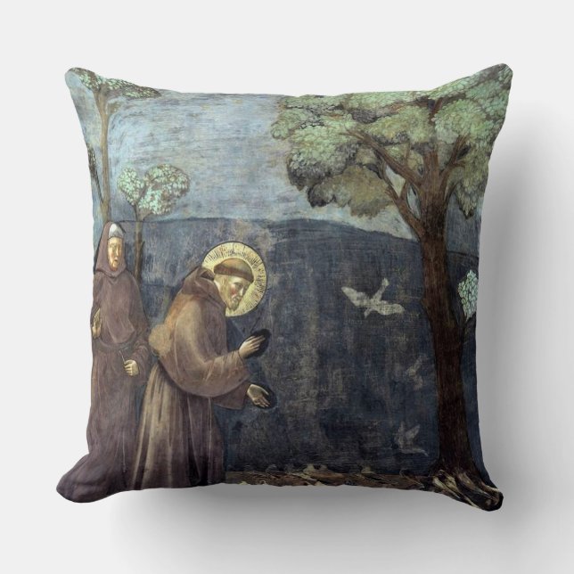 St. Francis of Assisi Patron Saint of Animals Cushion (Front)
