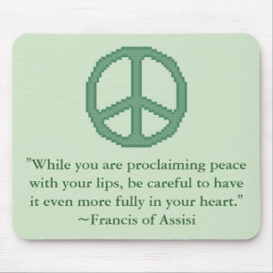 St. Francis of Assisi Peace Quote Mousepad