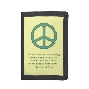 St. Francis of Assisi Peace Quote Tri-fold Wallet