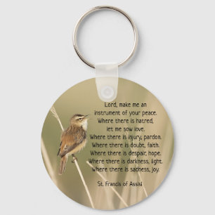 St. Francis of Assisi Prayer Bird Inspirational  Key Ring