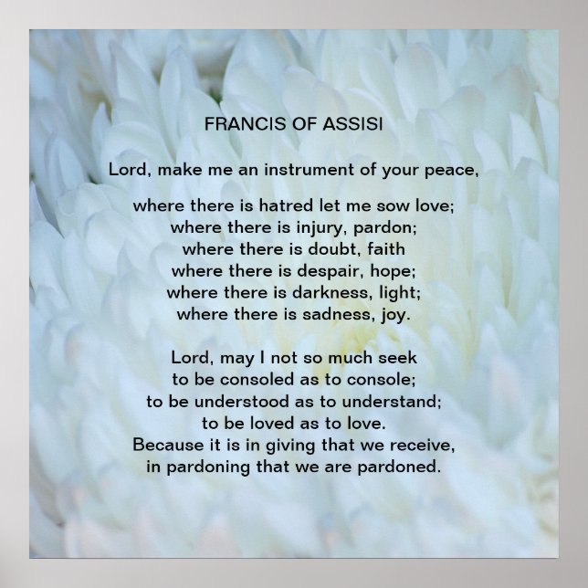 St Francis of Assisi prayer Poster (Front)