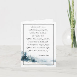 St. Francis of Assisi Prayer Winter Inspirational Card