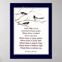St. Francis of Assisi Prayer with Magpie Birds