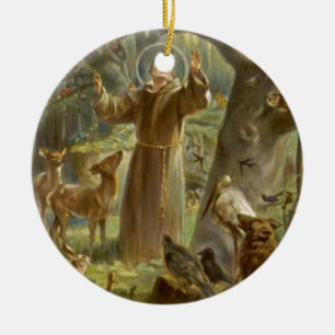St. Francis of Assisi Preaching to the Animals Ceramic Tree Decoration