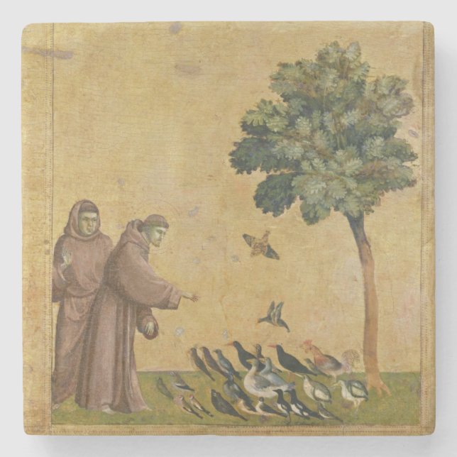 St. Francis of Assisi preaching to the birds Stone Coaster (Front)