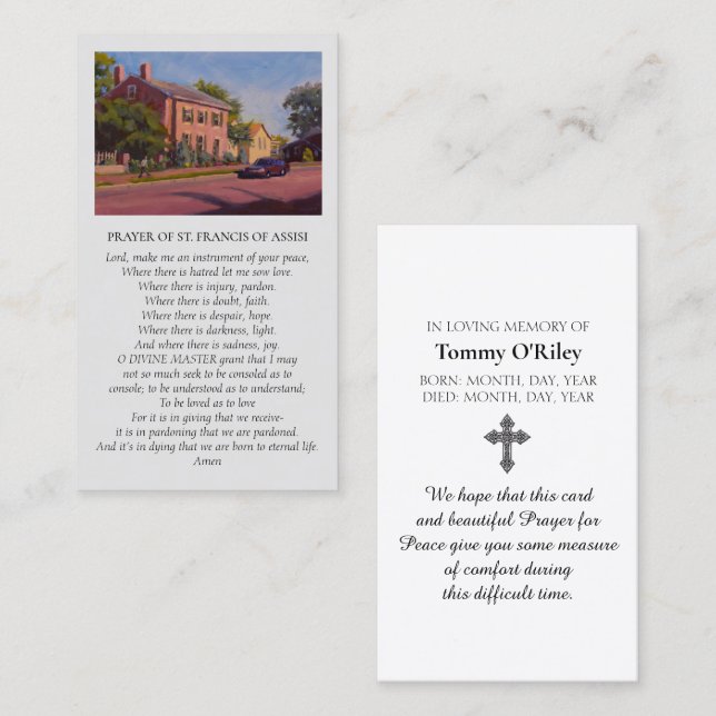 St. Francis of Assisi Red Yellow Blue Green Business Card (Front/Back)