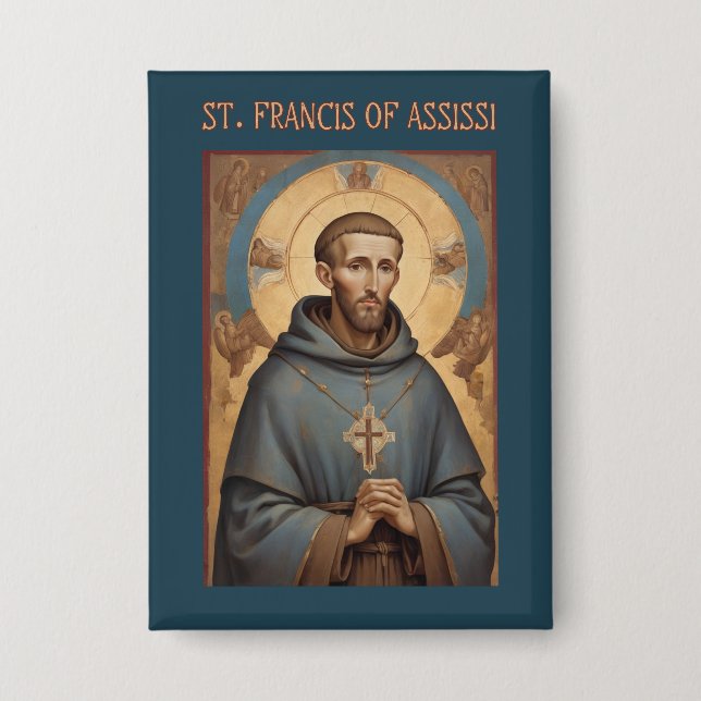 St. Francis of Assisi Roman Catholic Button (Front)