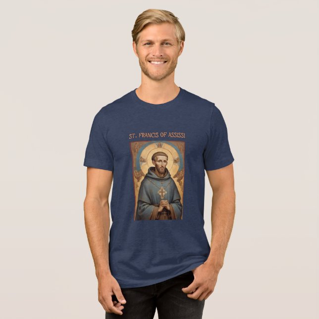 St. Francis of Assisi Roman Catholic Tri-Blend Shirt (Front Full)
