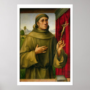 St. Francis of Assissi, c.1490 (tempera on panel) Poster