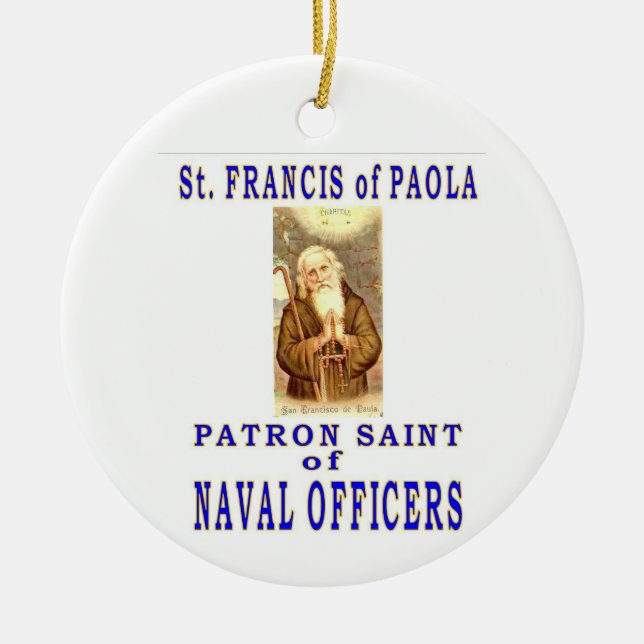 St FRANCIS of PAOLA Ceramic Tree Decoration (Front)