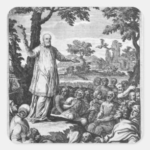 St. Francis of Sales  preaching to the Square Sticker