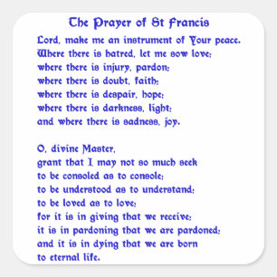 St Francis Prayer Square Sticker