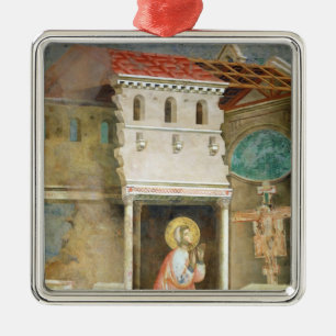 St. Francis Praying in the Church of San Metal Ornament