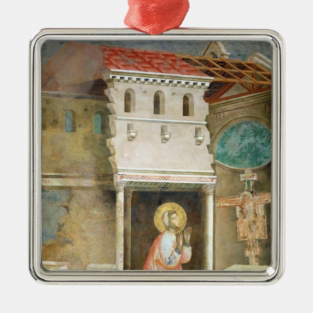 St. Francis Praying in the Church of San Metal Ornament (Front)