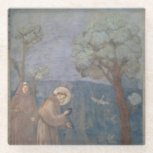 St. Francis Preaching to the Birds, 1297-99 Glass Coaster