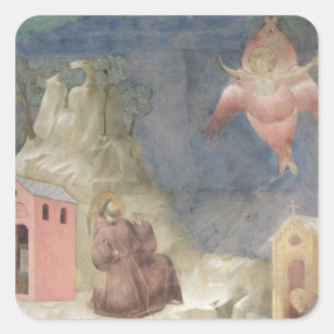 St. Francis Receiving the Stigmata, 1297-99 Square Sticker