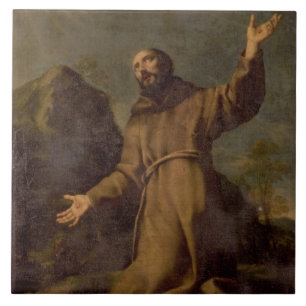 St. Francis Receiving the Stigmata Ceramic Tile