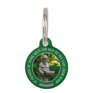 St Francis Safe Pet Protector Name Photo Custom Tag
