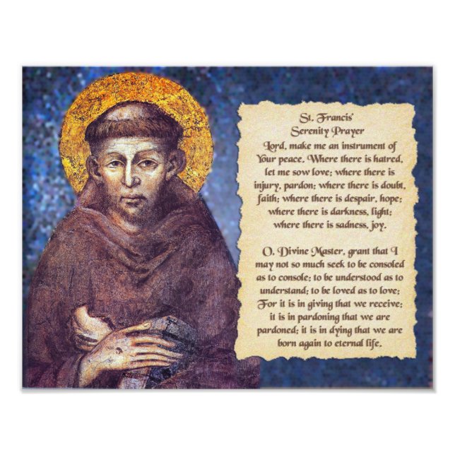 St Francis' Serenity Prayer Photo Print (Front)