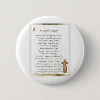 st. francis simple prayer 6 cm round badge